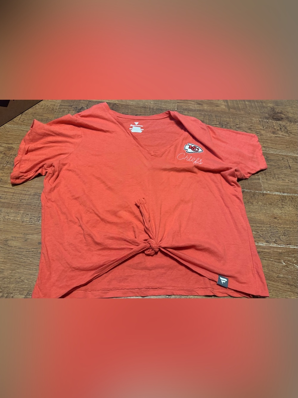 Kansas City Chiefs Tie Front T-Shirt Women's 2X NEW Fanatics